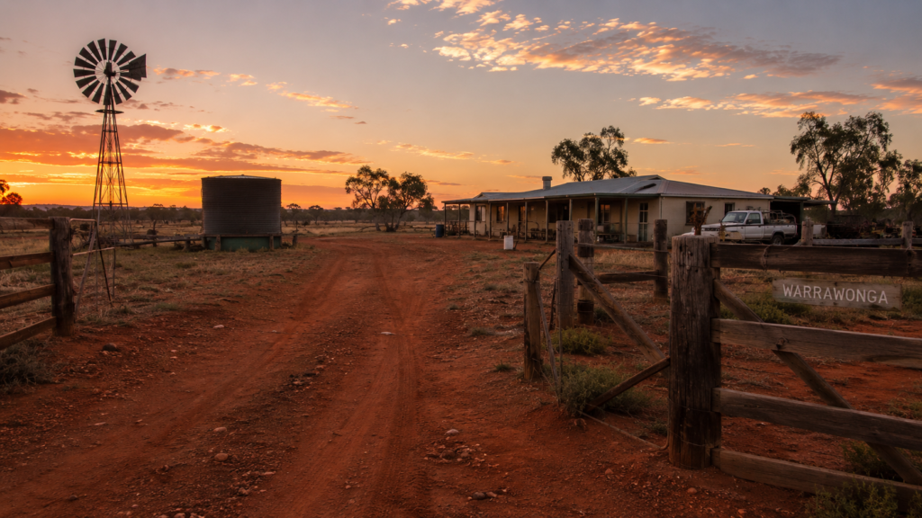 Outback cattle station in Australia offering budget farm stay accommodation and station work