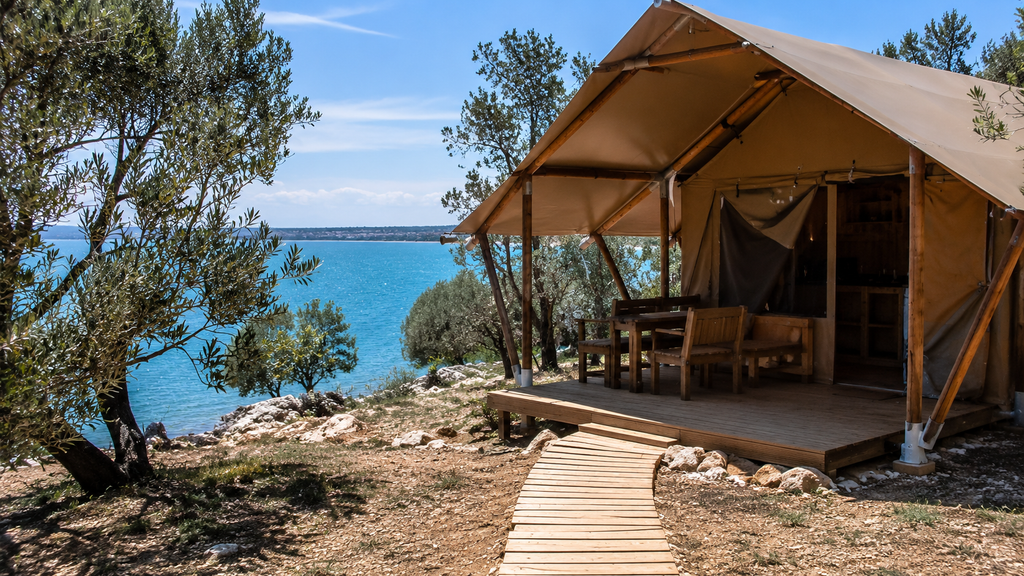 Safari tent glamping site on the Istrian coast in Croatia